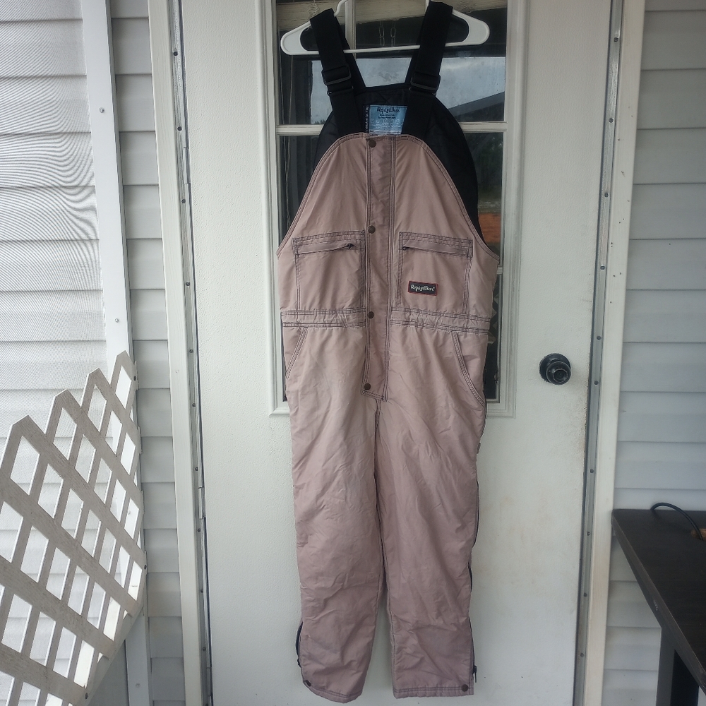 RefrigiWear Men's ComfortGuard Insulated High Bib Overalls Water-Resistant Denim